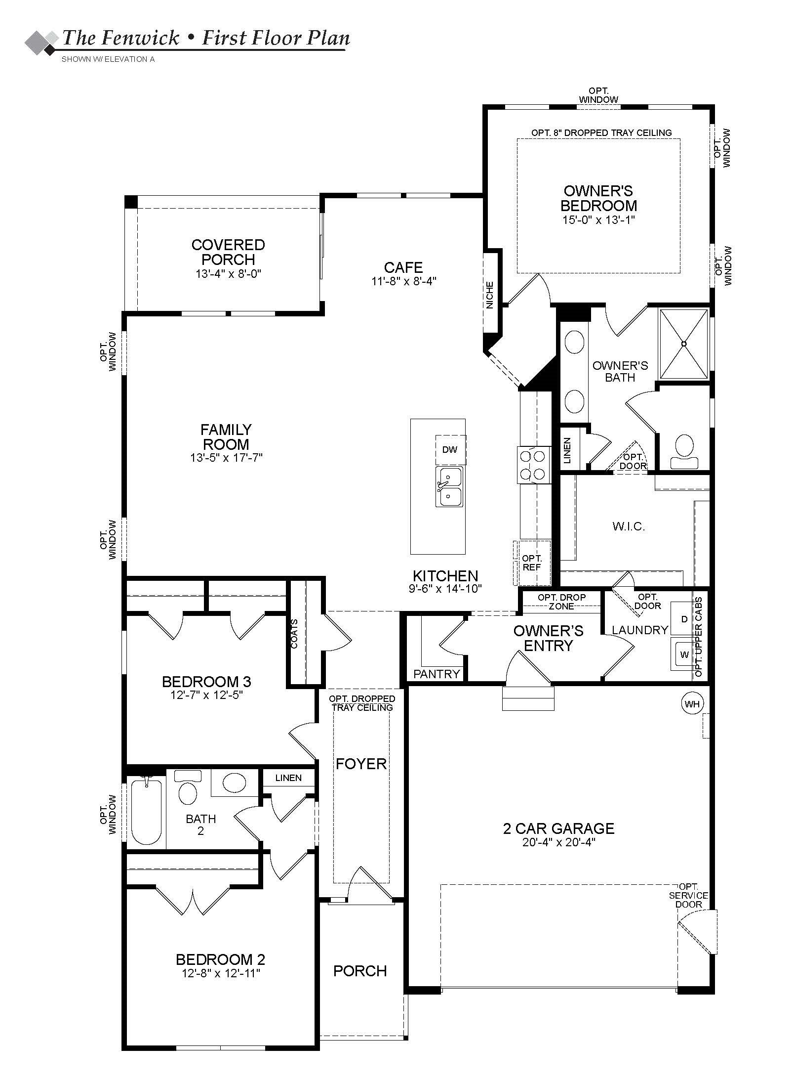 Fenwick Floor Plan The Enclave at Hidden Lake 55+ Community